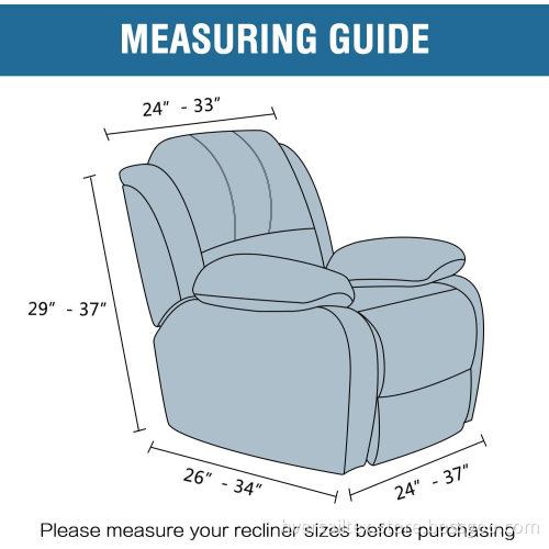 1-Piece Modern Rich Velvet Plush Reclining Sofa Cover